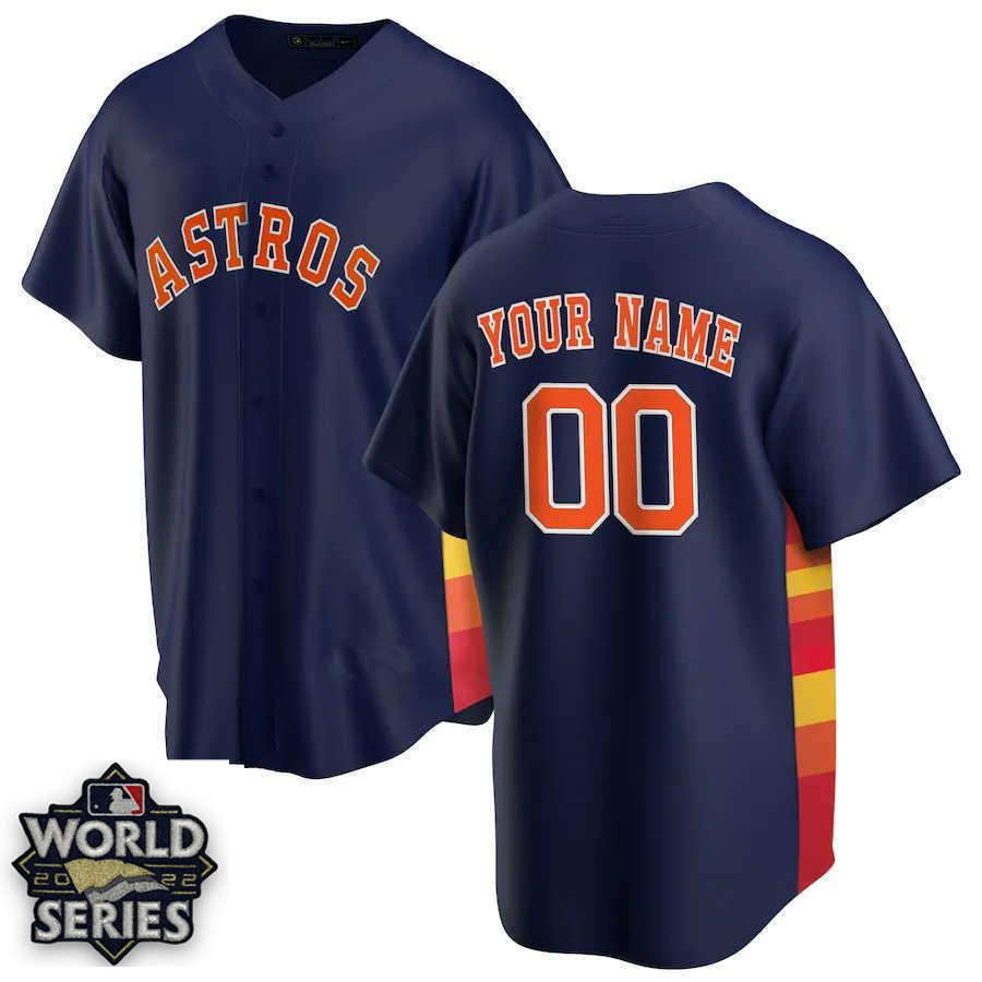 Custom Men Houston Astros Navy Cool Base Stitched With 2022 MLB World Series jersey patch MLB Jersey->boston red sox->MLB Jersey